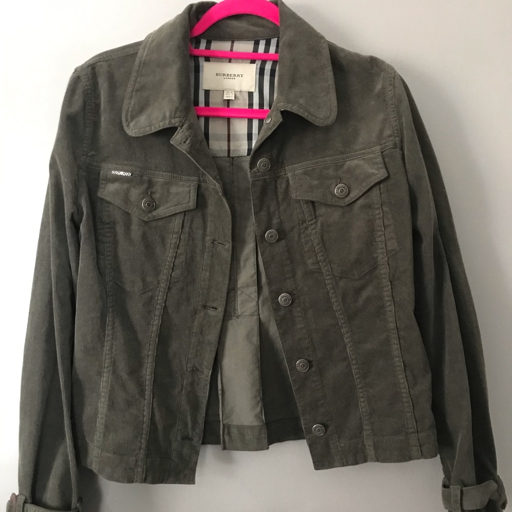 Burberry London Army Green Corduroy Jacket